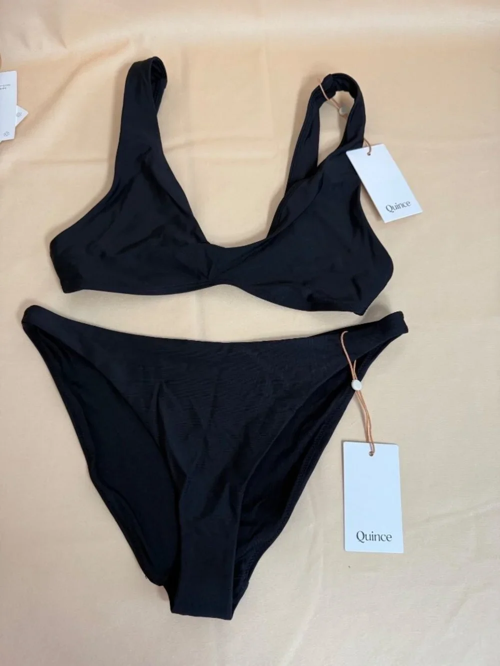 Quince Womens Black Bikini Set Size Small
